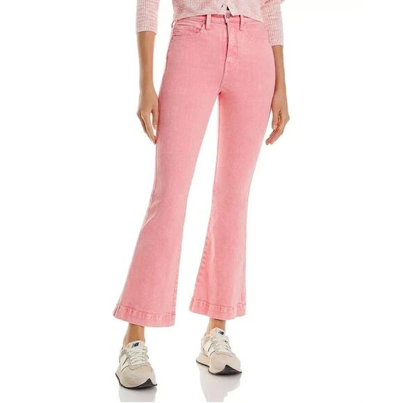 Veronica Beard Carson High Rise Flare Ankle Jeans Womens 26 Peony Pink Preppy - Picture 1 of 15